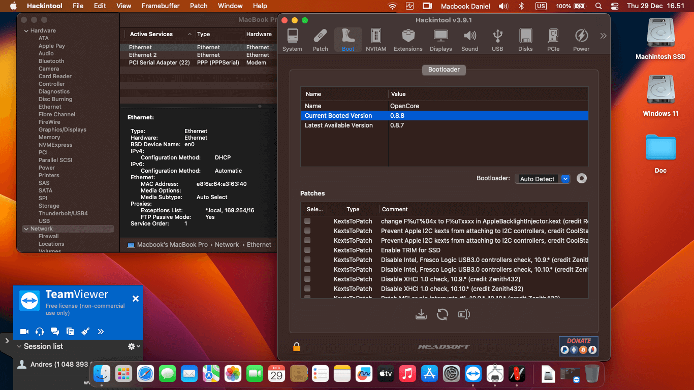 Lenovo Thinkpad X280 3rd [KabyLake R   Intel UHD 620 + PS2]   OpenCore 9